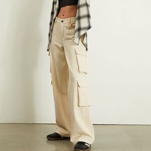 PacSun 90s Baggy Cargo Jeans in Vanilla 26